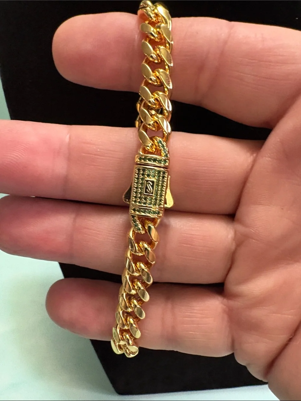 Gold-Tone Cuban Link Bracelet for Men